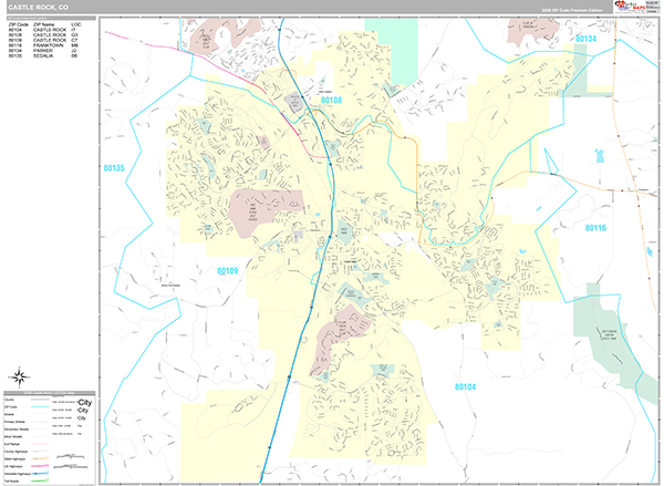 Castle Rock, CO Zip Code Map